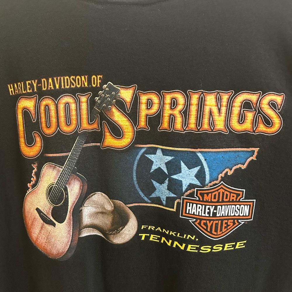 Harley Davidson Cool Springs Franklin Tennessee XXL T-Shirt Short Sleeve Black